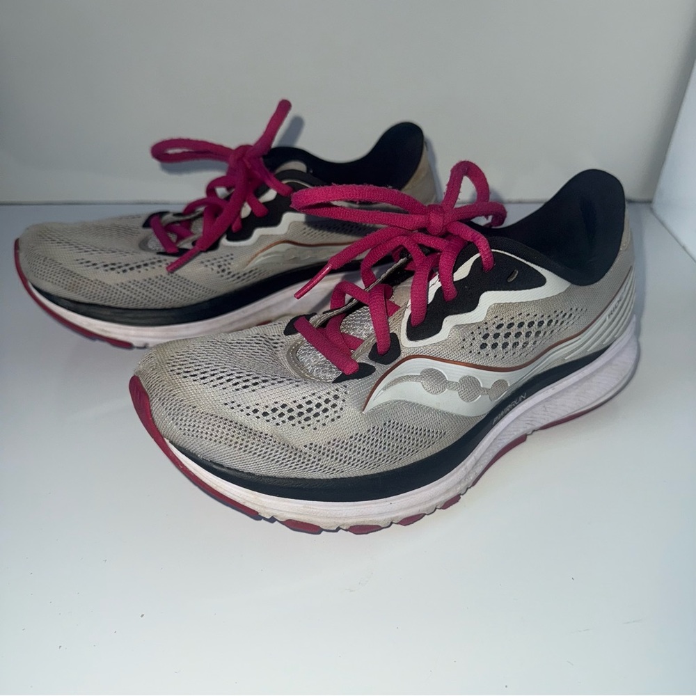 Saucony Ride 14 Women's Running Shoes Fog, Cherry